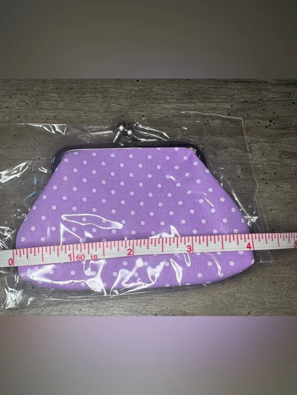 Purple Polka Dot Kiss-Lock Coin Purse